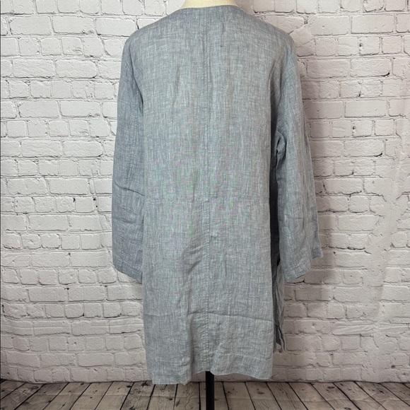 Eileen Fisher 100% Organic Cotton Loose Lightweight Blazer Duster Size L Large - Picture 6 of 13